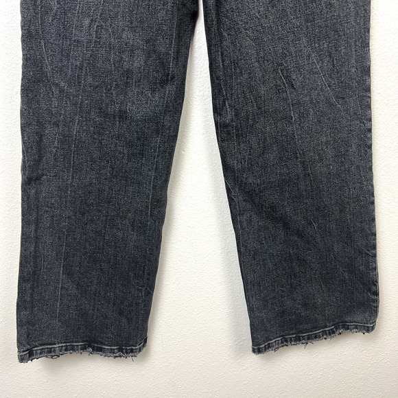 Abercrombie & Fitch The Crop Wide Leg Ultra High Rise Faded Black Size 27 / 4R - Picture 10 of 11
